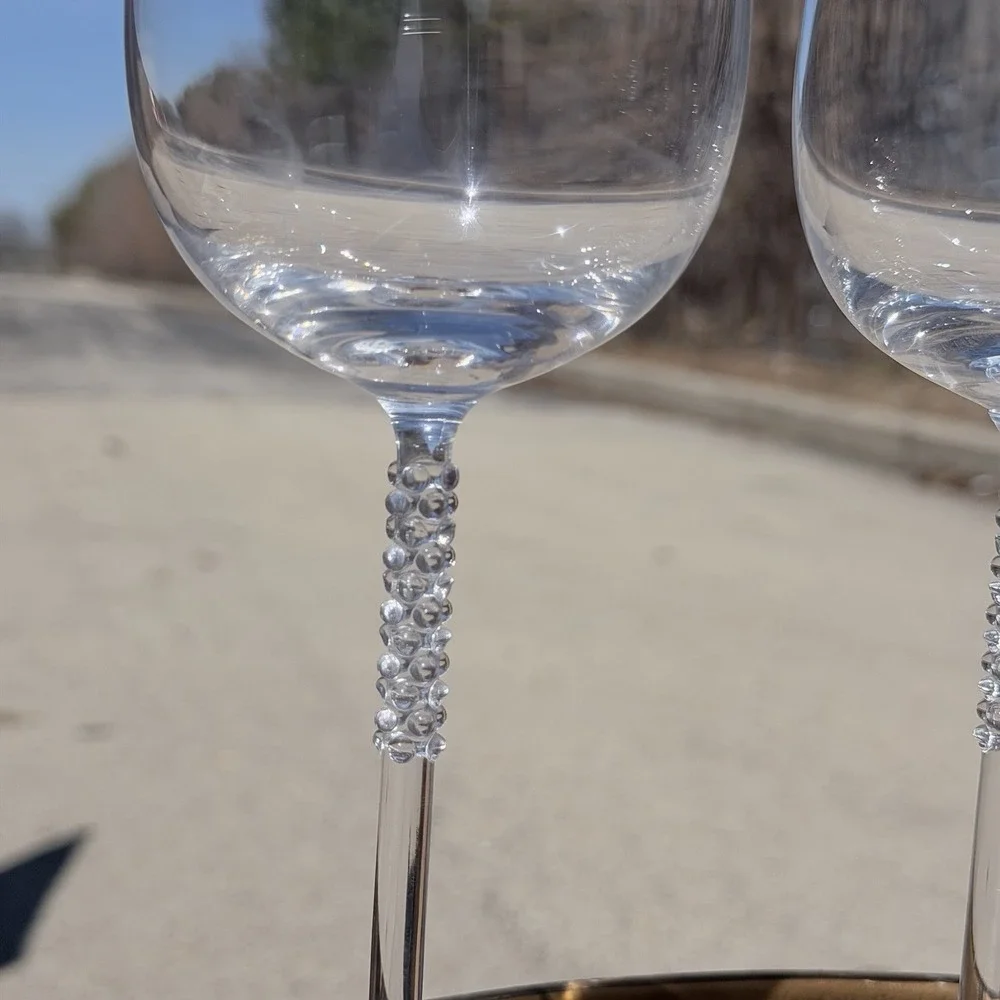 Rosenthal Studio Line Crystal Wine Glasses‎ Set 5 Beaded Stem Germany